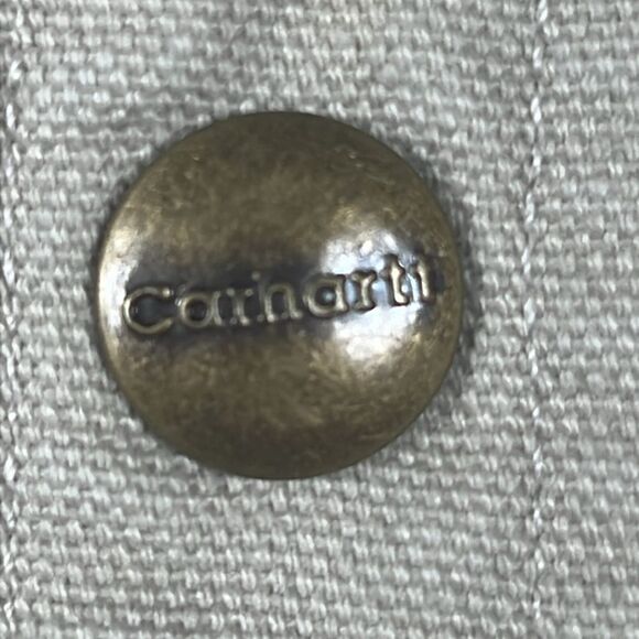 🔥🔥 Vintage CARHARTT Denim Blanket Lined Full Snap Jacket - Beige - XLT - EUC - Picture 6 of 15